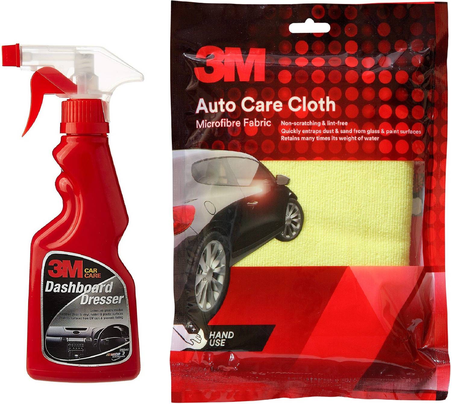 3M AS Dashboard Dresser (250 ml) and Cloth Car Washing Liquid