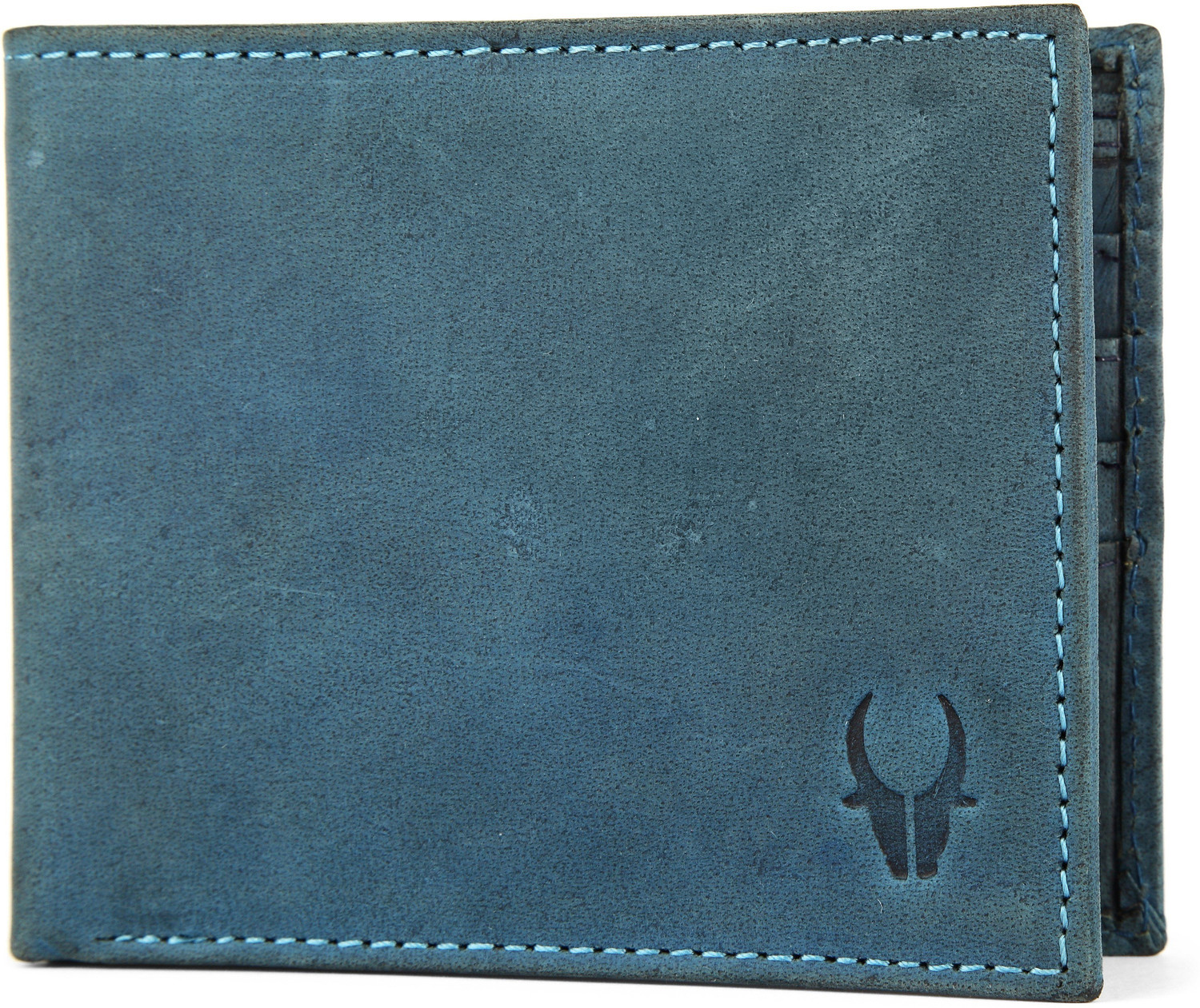Image of WILDHORN Men Black, Blue Genuine Leather Wallet
