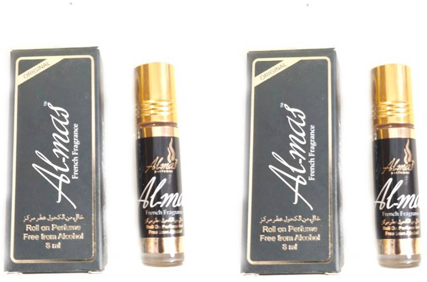 Almas Black Highly Concentrated Roll-On Perfume 8ml {Pack Of 2 } Floral Attar
