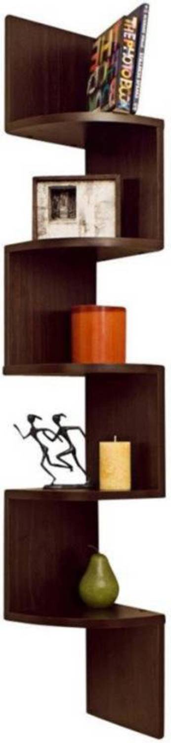 AmazingShopee zig zag corner shelf wall shelves Wooden Wall Shelf