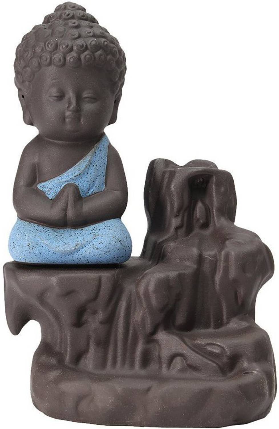 AROHI ENTERPRISES Smoke Fountain Buddha for Home Decor Big Decorative showpiece with 10 Free Smoke backflow Scented Cone incenses Decorative Showpiece Decorative Showpiece  -  12 cm