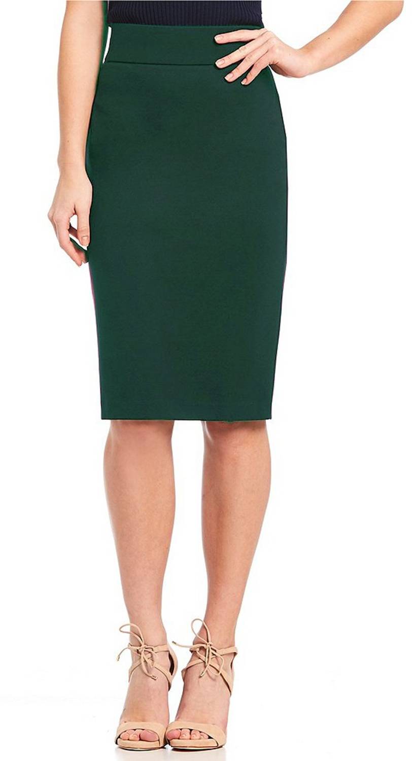 Stars And You Solid Women Pencil Dark Green Skirt
