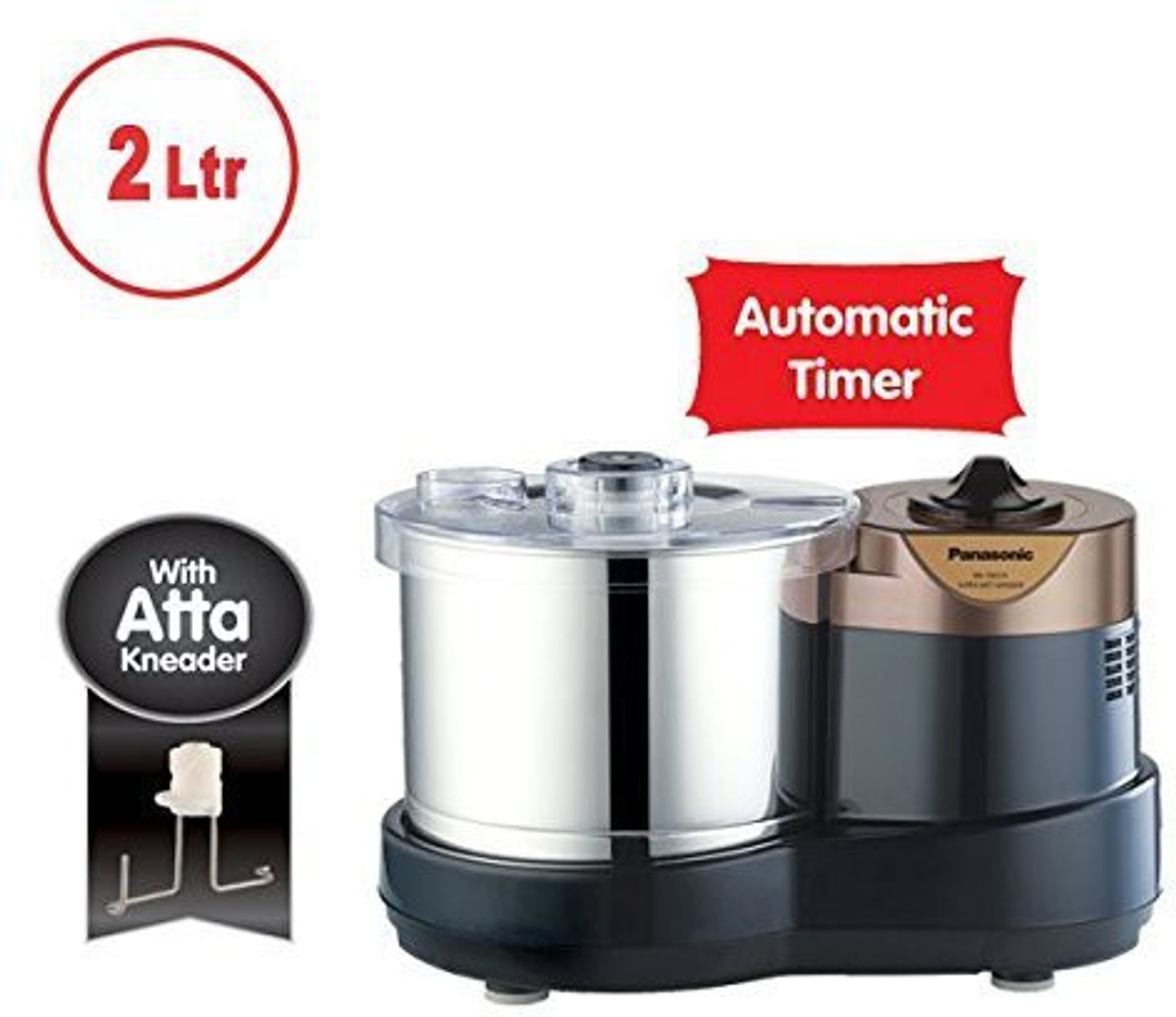 Image of Panasonic MK-SW210 Super Wet grinder with Atta kneader Wet Grinder
