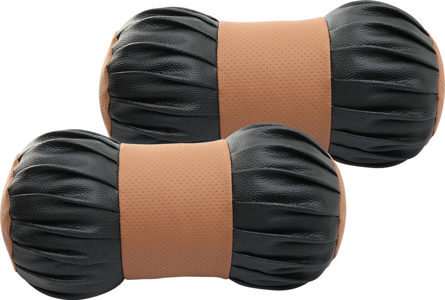 Auto Hub Brown, Black Leatherite Car Pillow Cushion for Universal For Car