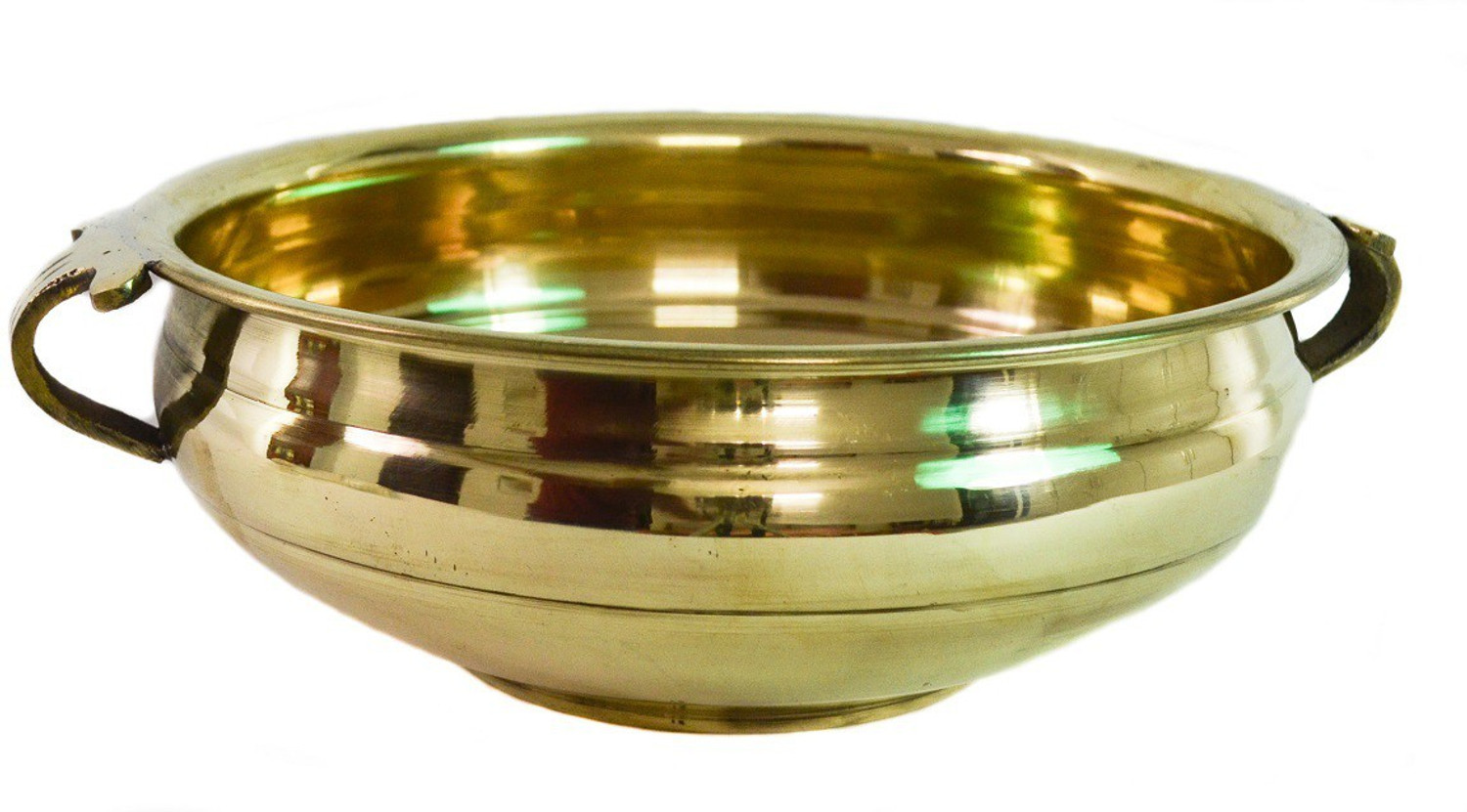 Image of TANGERINE Handcrafted Brass Uruli Pot - size 4 x 10 inch Decorative Showpiece - 10 cm (Brass, Multicolor)