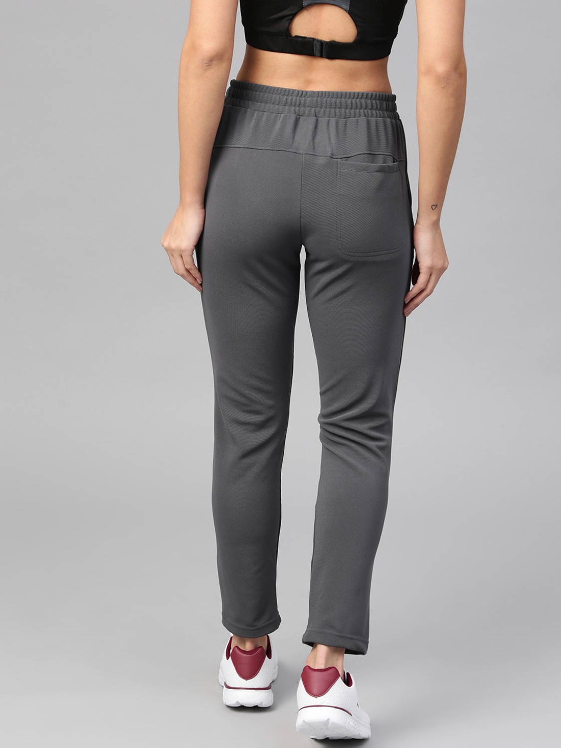 Image of HRX by Hrithik Roshan Solid Women Grey Track Pants
