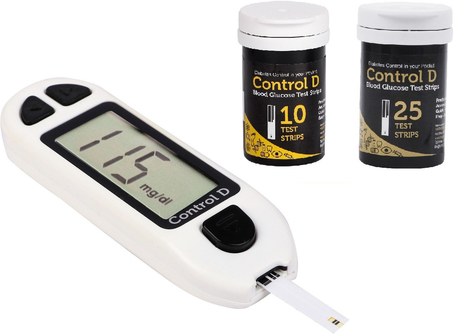 Image of Control D White Glucometer (White)