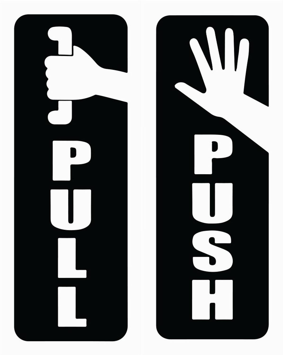 100yellow 20.32 cm push pull Self Adhesive Sticker
