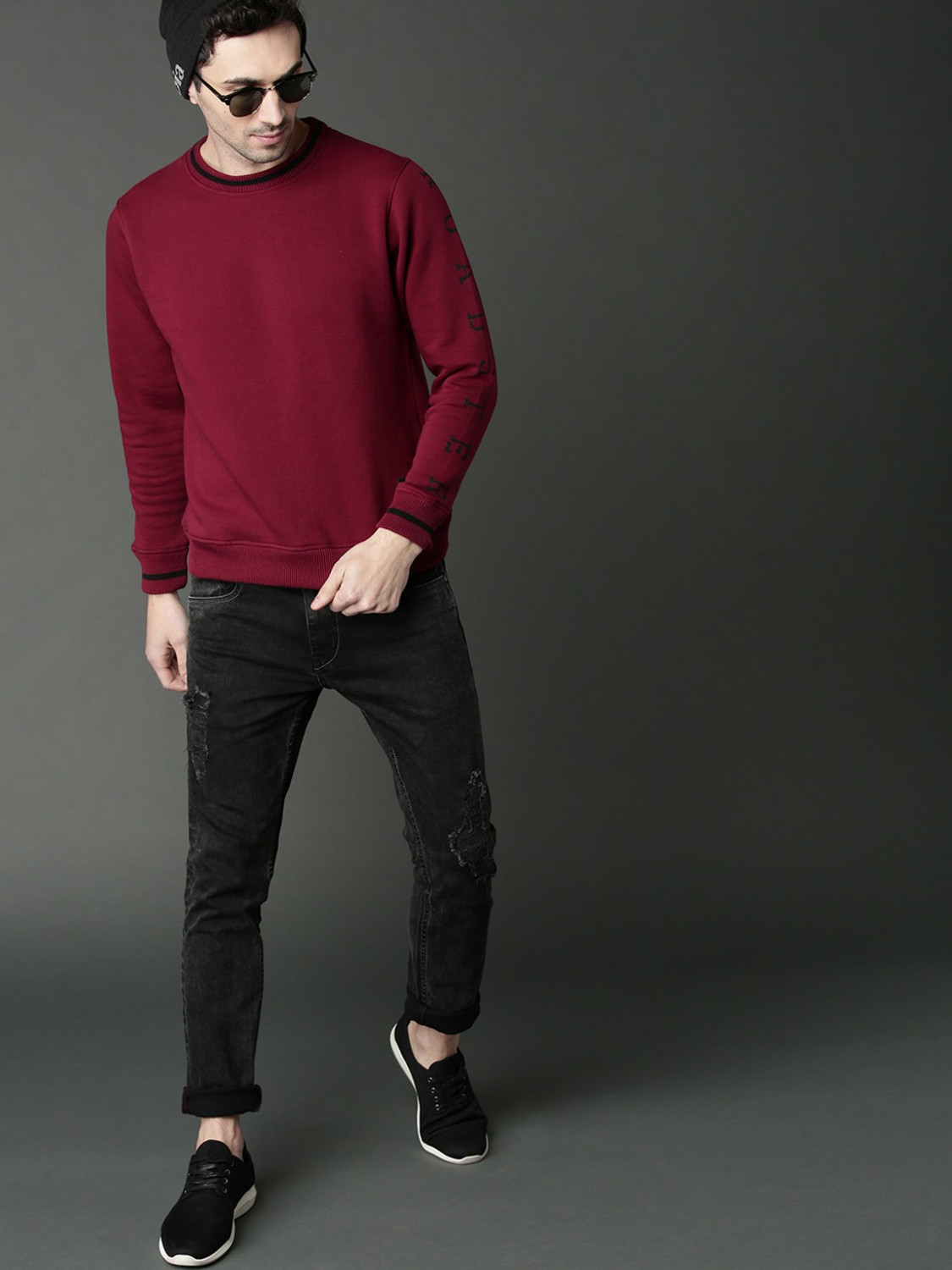 Image of Roadster Full Sleeve Solid Men Sweatshirt