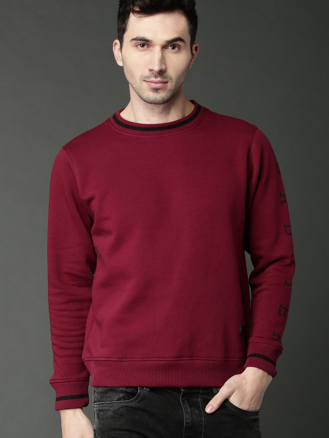 Image of Roadster Full Sleeve Solid Men Sweatshirt
