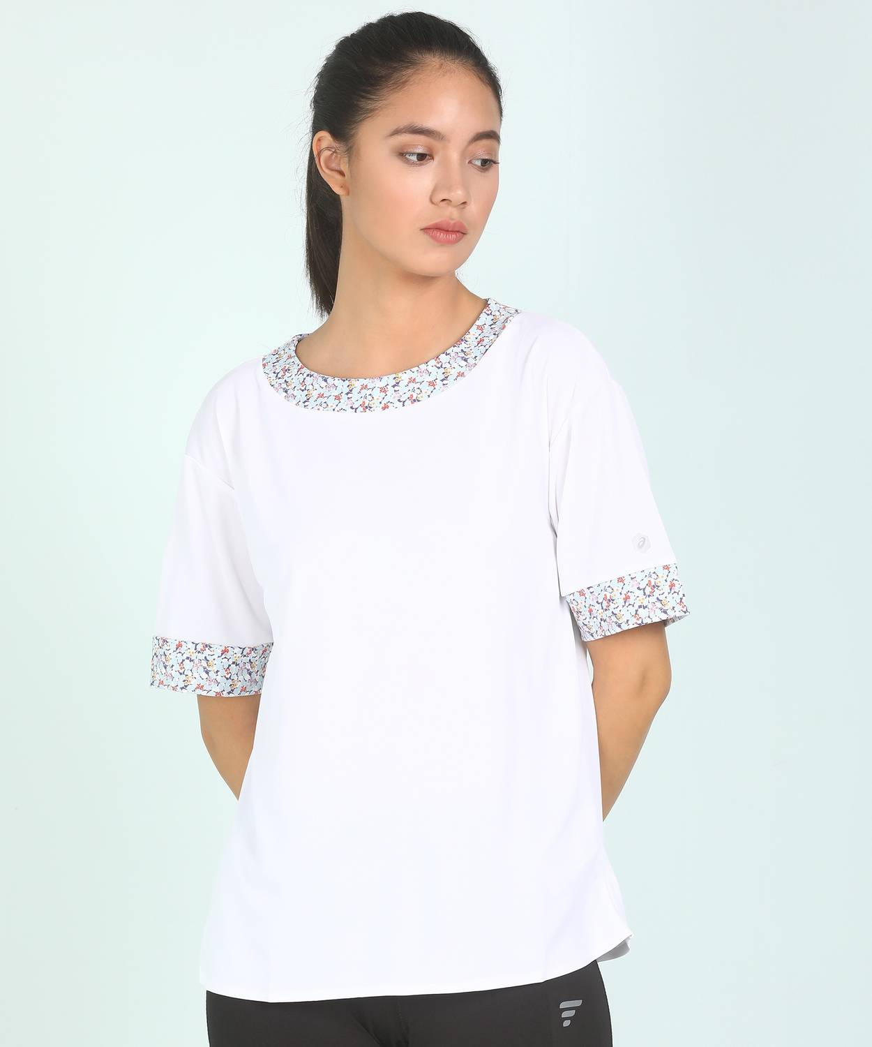 Asics Casual Regular Sleeve Printed Women White Top