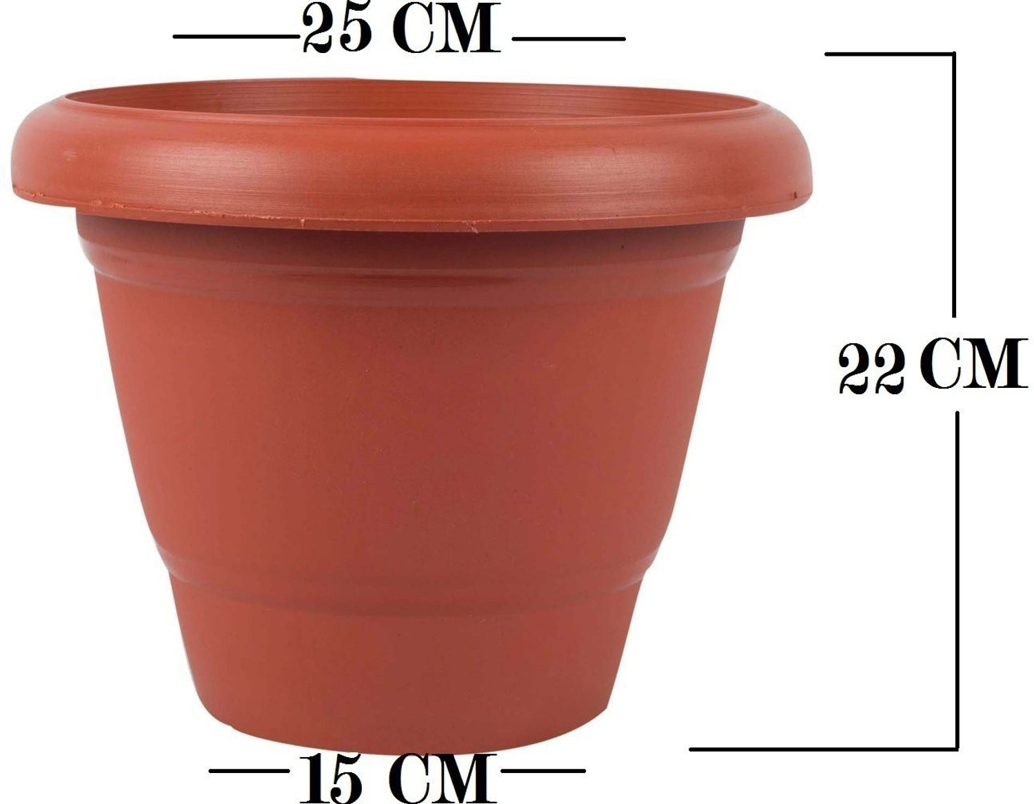 Image of Ramanuj (Pack of 12 With Tray) Heavy Duty Plastic Future Green High Quality 10 inches Gardening Flower Pots Size-10Inch | Round Garden Plastic Planters Plant Container Set Gamla Pot for Garden and Balcony Flowering Brown Plant Container Set For Indoor / Outdoor Round Pots Plant Container Set Plant Container Set