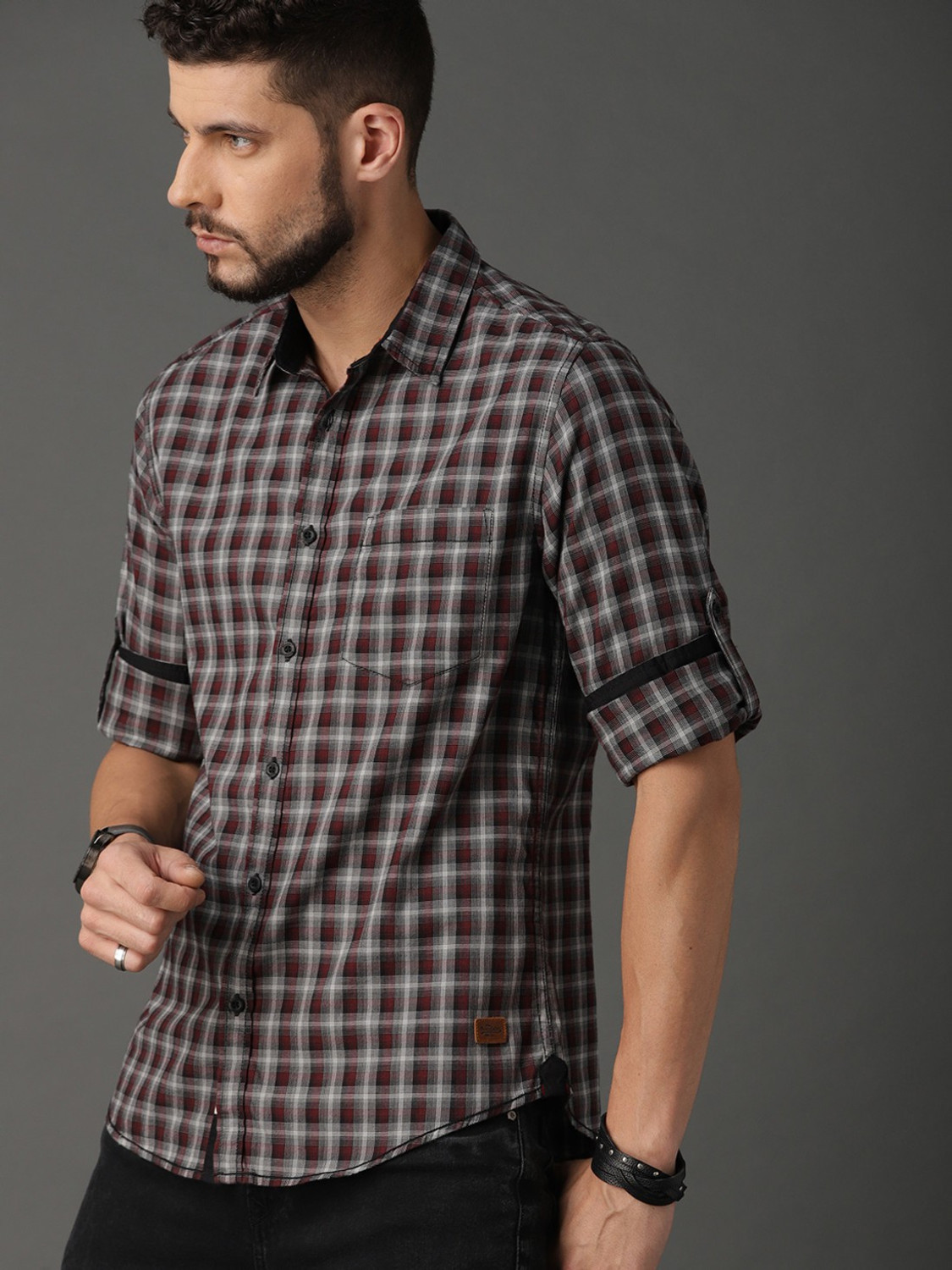 Image of Roadster Men Checkered Casual Multicolor Shirt