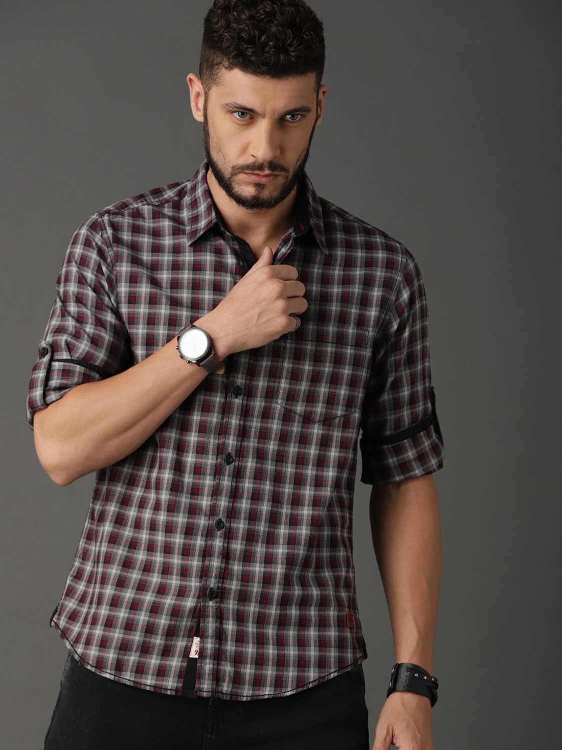 Image of Roadster Men Checkered Casual Multicolor Shirt