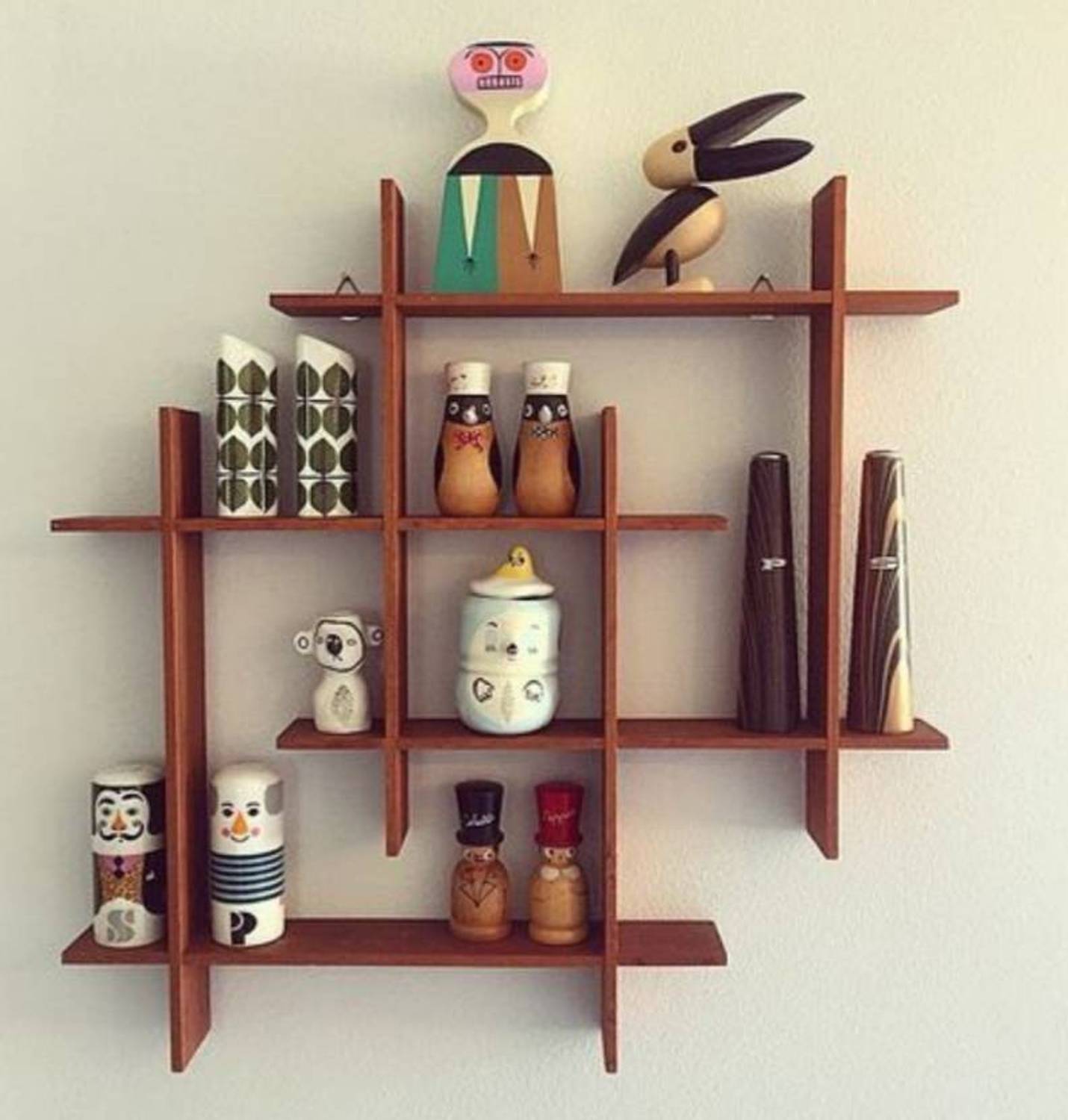OnlineCraft wooden wall shelf 8 plus( brown ) MDF (Medium Density