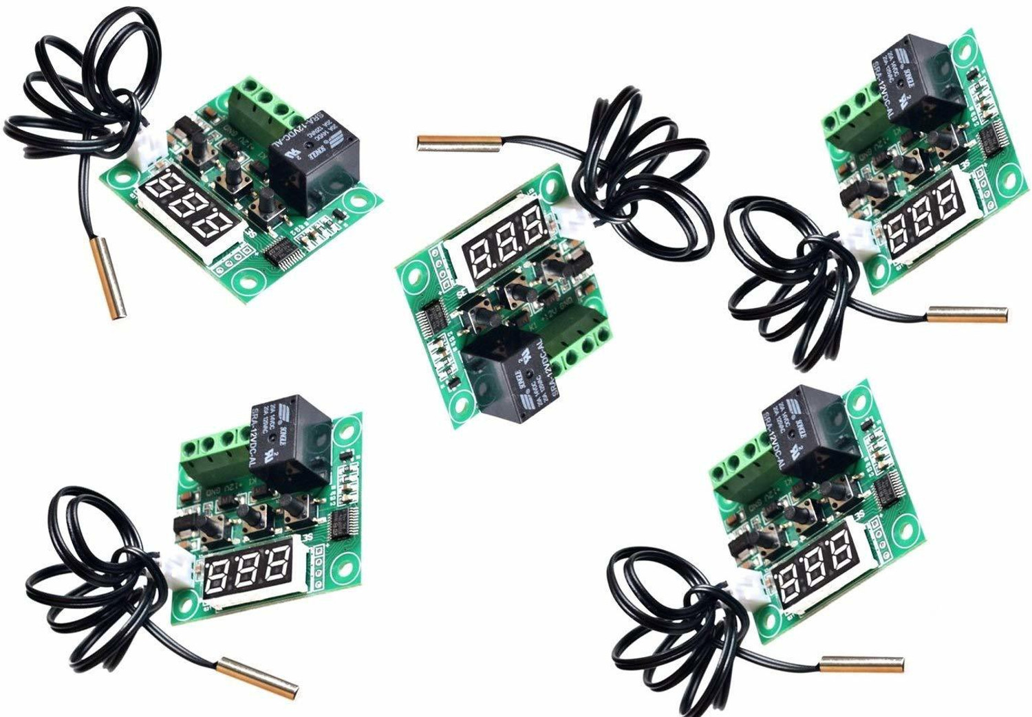 Image of Electrobot (5 Pcs) W1209 Digital Thermostat Temperature Sensor and Controller Electronic Hobby Kit