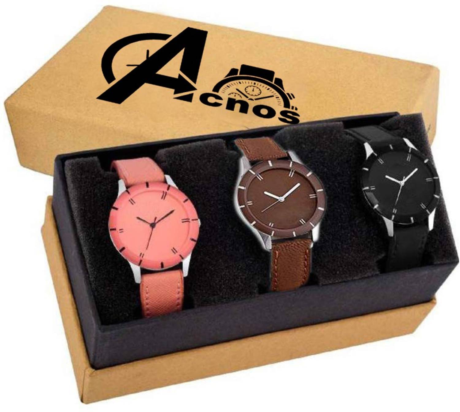 Acnos 605-black-orng-brwn Analog Watch - For Women