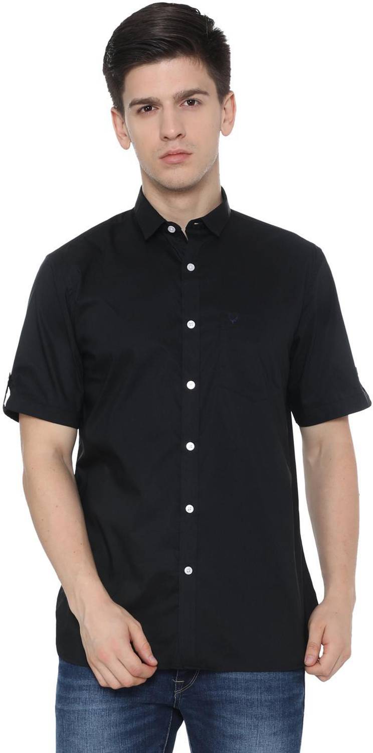 Allen Solly Men Solid Casual Dark Blue Shirt