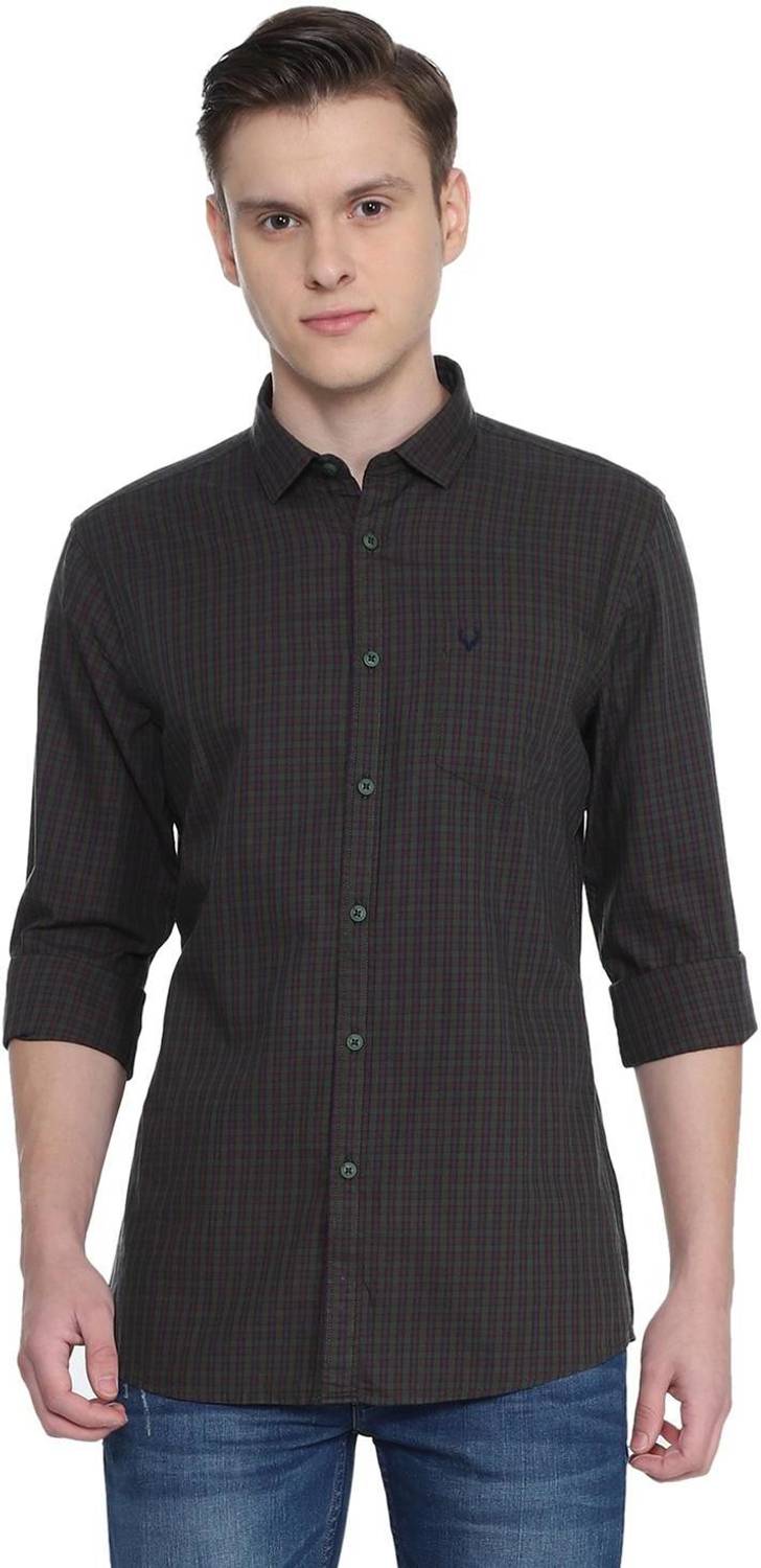 Allen Solly Men Checkered Casual Brown Shirt