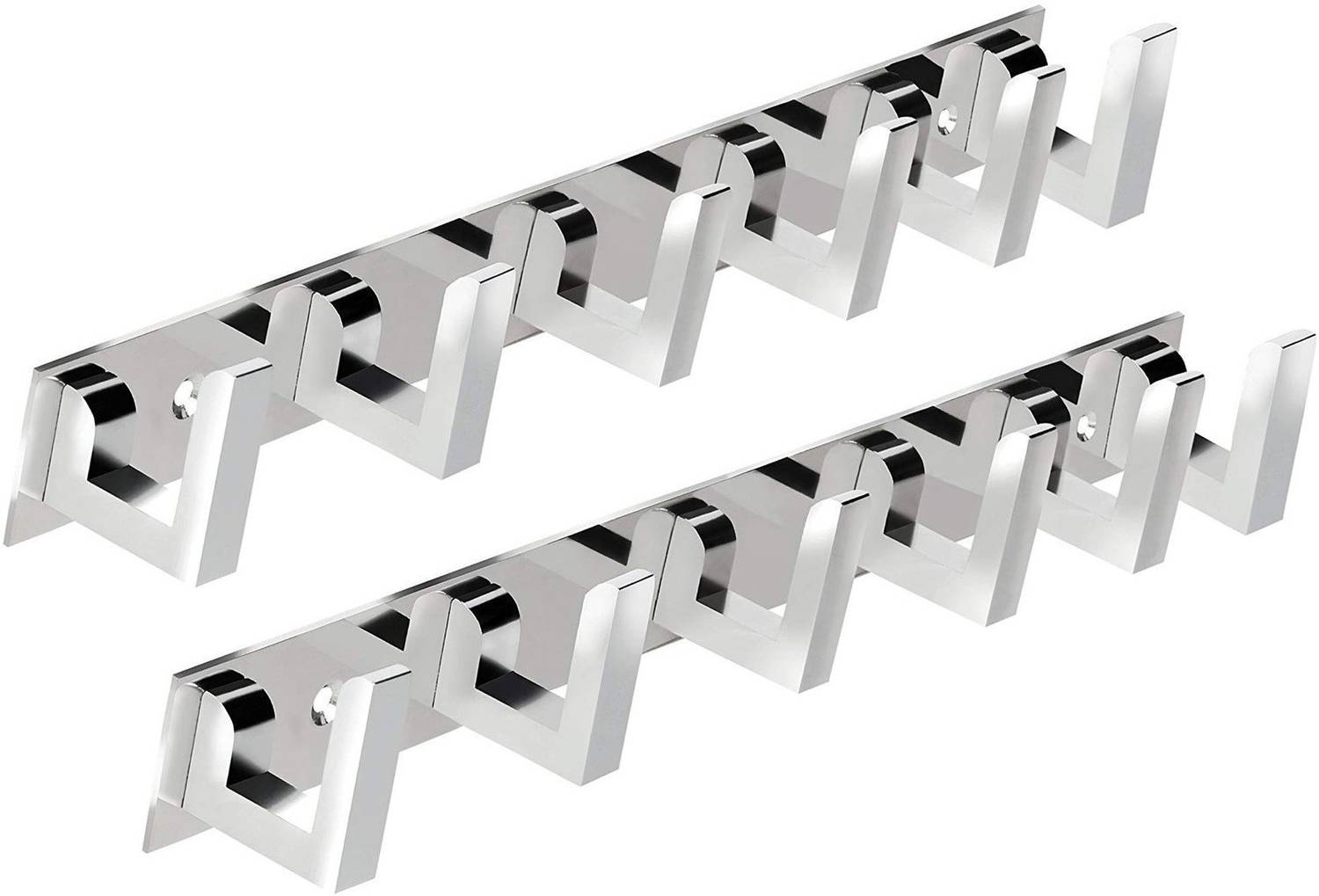 Bzcarts Deluxe 6 Pins Steel Cloth Hanger Wall Door Hooks For Hanging keys,Clothes,towel Hook Rail 6