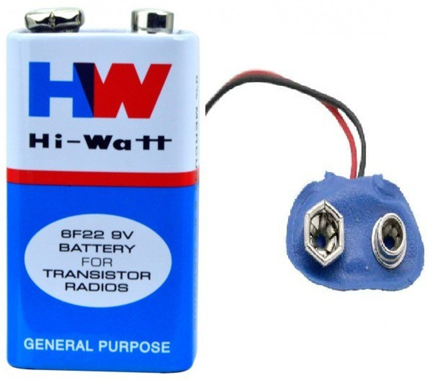 Image of Inditrust 15 Pc 9 VOLTS HW BATTERY with + 15 Pc Connector (Pack of 15) Battery
