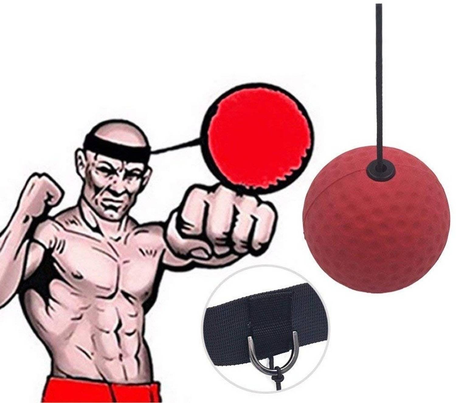 Grab Classy Boxing Reflex Ball Striking Pad Red - Image 5