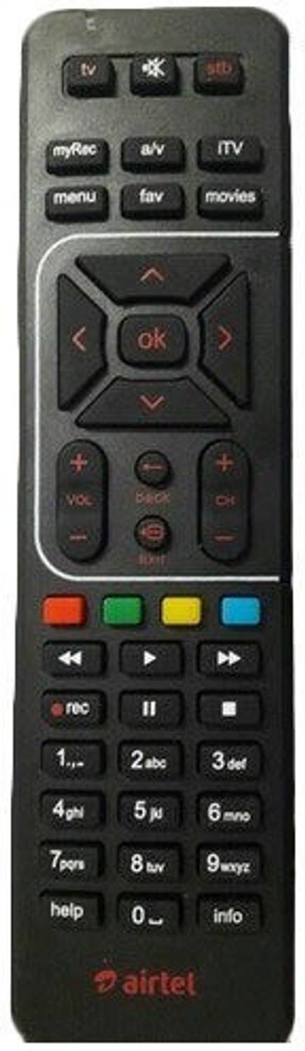 Airtel Universal Digital Tv hd DTH Set Top Box Airtel Remote Controller
