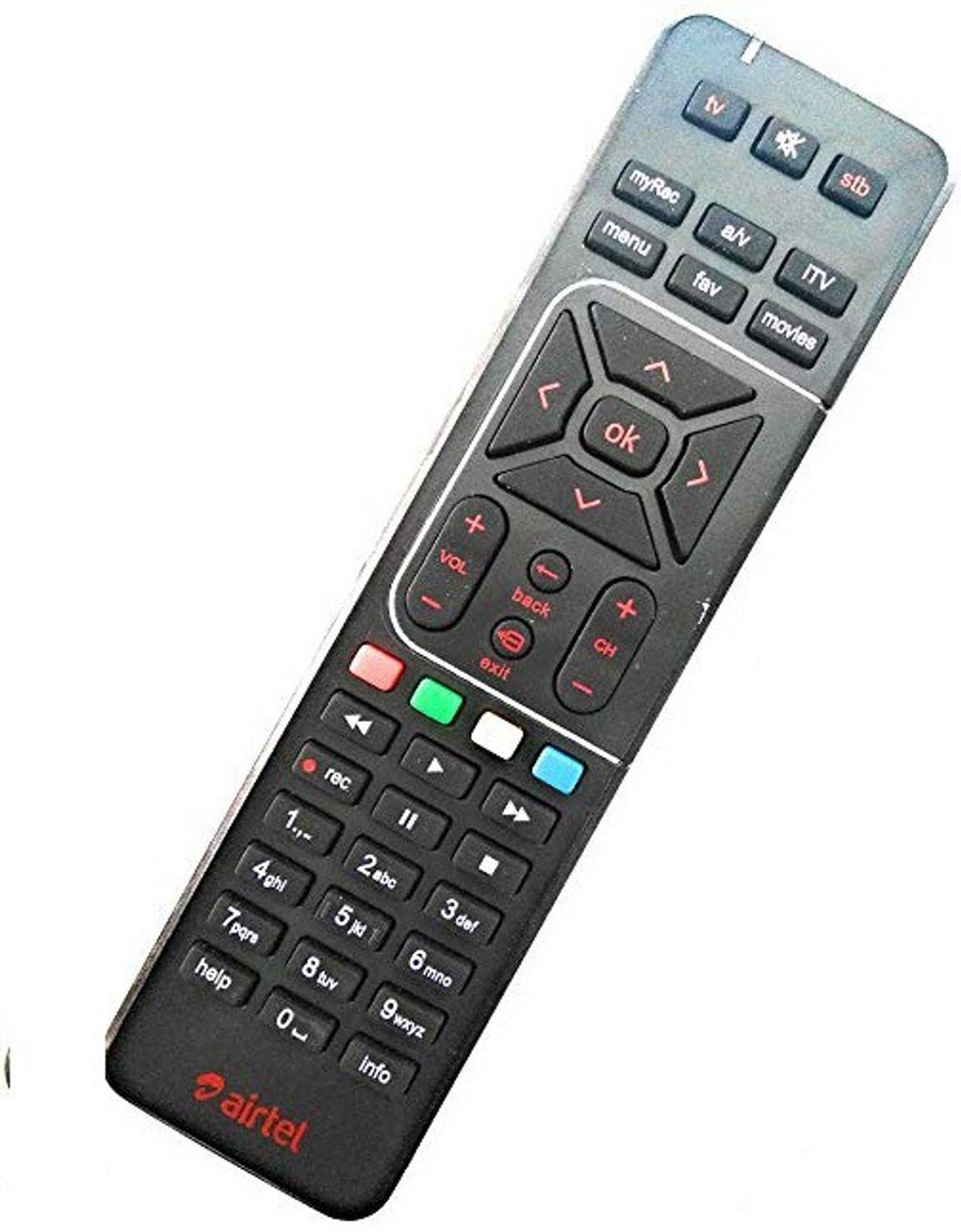 Airtel HD digital tv setuo box Airtel Remote Controller