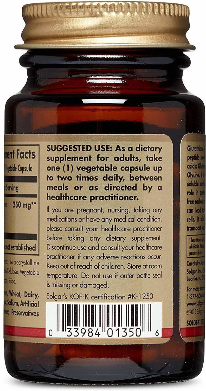solgar l glutathione 50 mg Amazon.com: Solgar Reduced L-Glutathione 250 mg - 60 Vegetable Capsules -  Antioxidant Support - Non-GMO, Vegan, Gluten Free, Dairy Free, Kosher main image 0