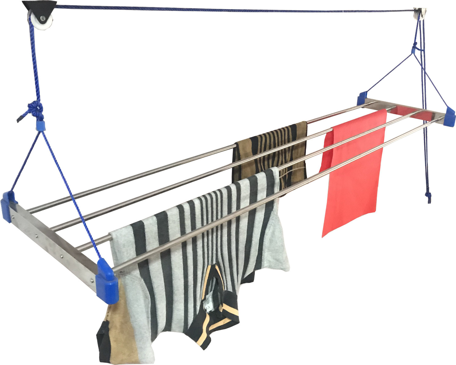 Image of KEEPWELL Steel Ceiling Cloth Dryer Stand Cloth Drying Stand 6 Feet 3 Pipe