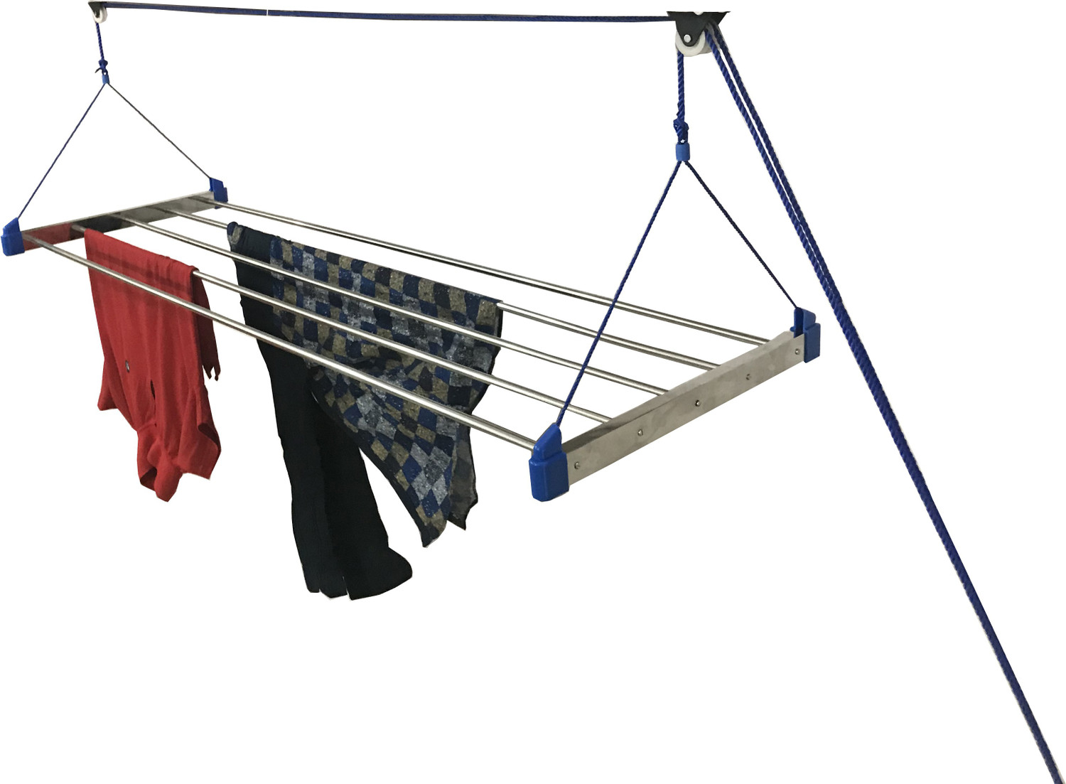 Image of KEEPWELL Steel Ceiling Cloth Dryer Stand Cloth Drying Stand 6 Feet 3 Pipe