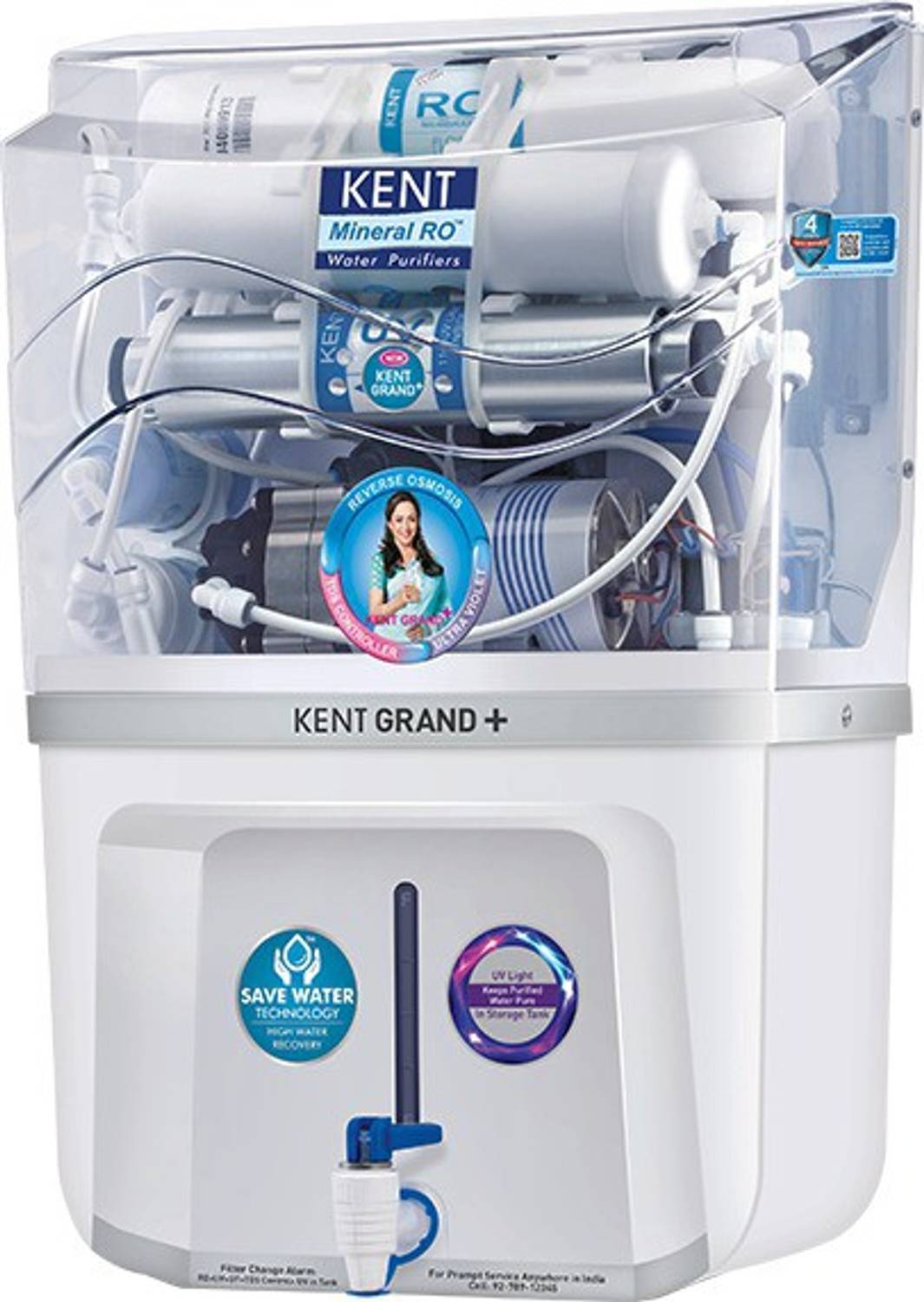 KENT GRAND+ 9 L RO + UV + UF + TDS Control Water Purifier (White)