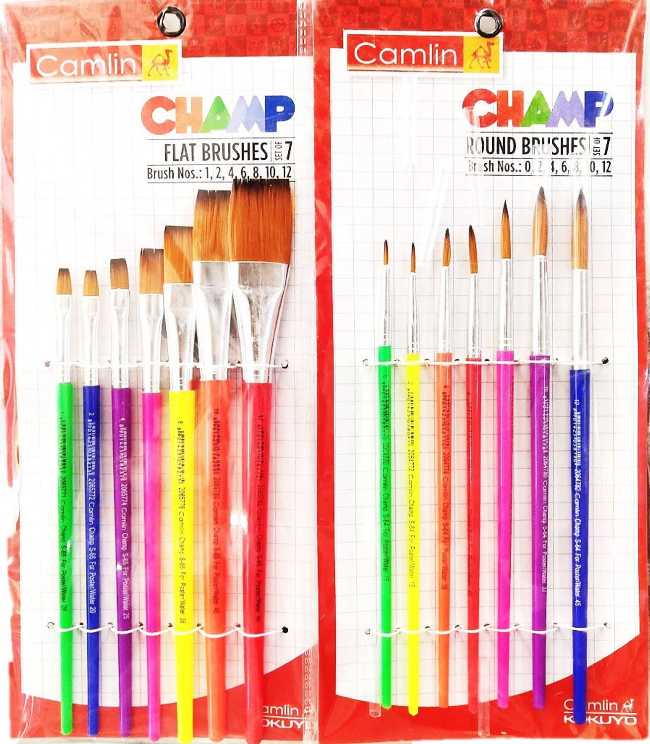 Camlin Champ Mix Brush 7 round + 7 flat pack of 1