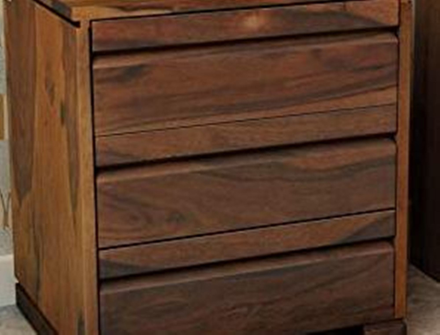 Image of Divine Arts sheesham wood standard storage bedside end table for bedroom (natural finish) Solid Wood Bedside Table