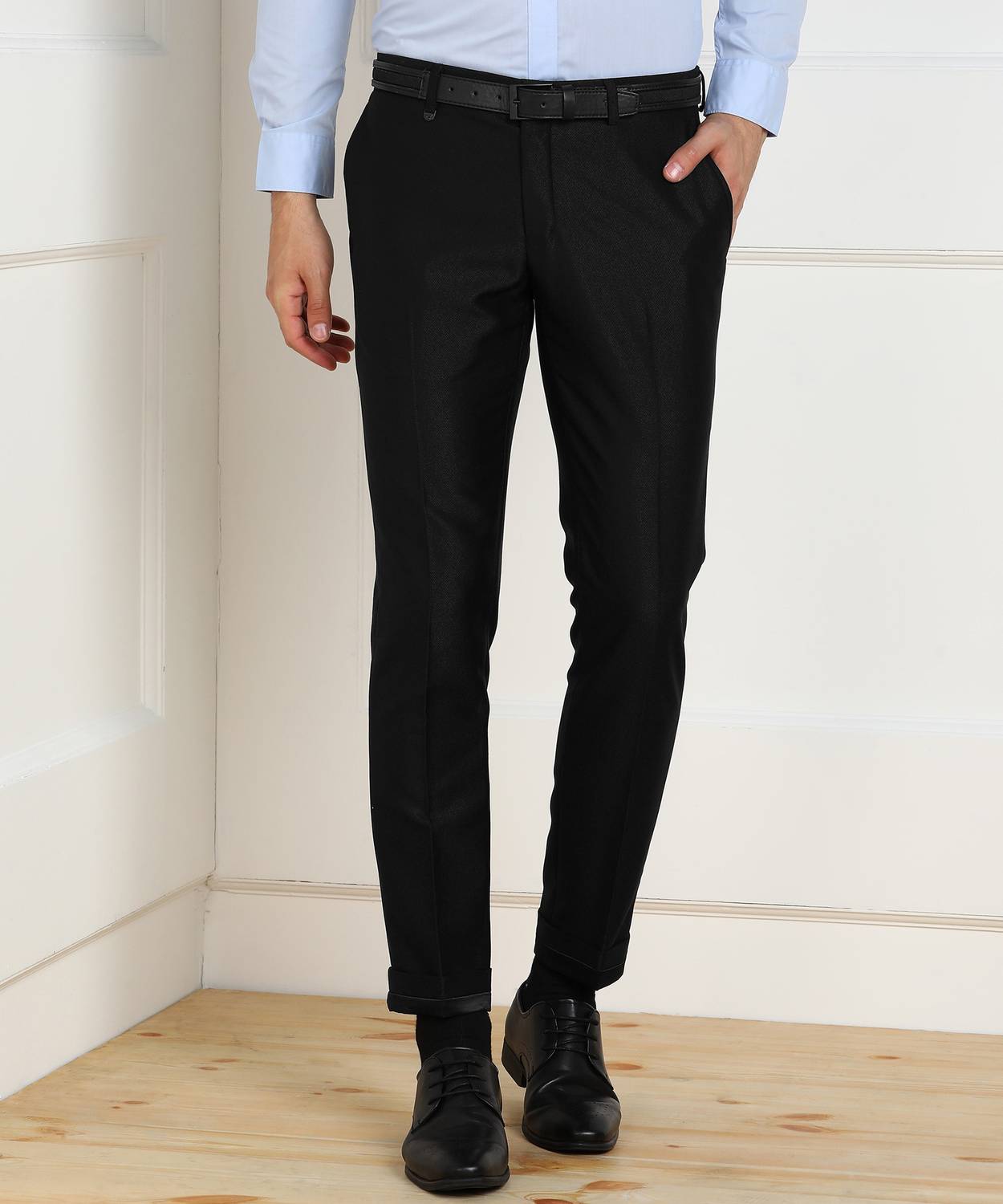 Blackberrys Tapered Men Black Trousers