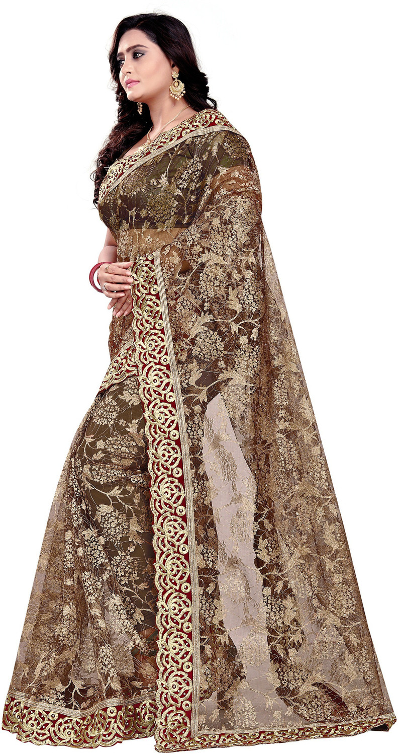 Image of Aruna Sarees Embellished Bollywood Net Saree