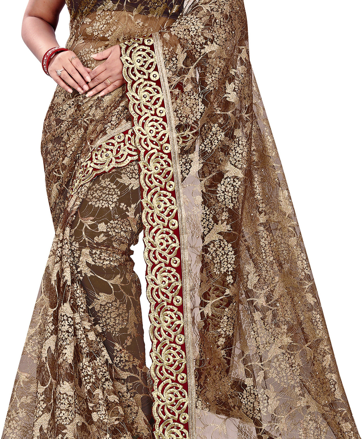 Image of Aruna Sarees Embellished Bollywood Net Saree