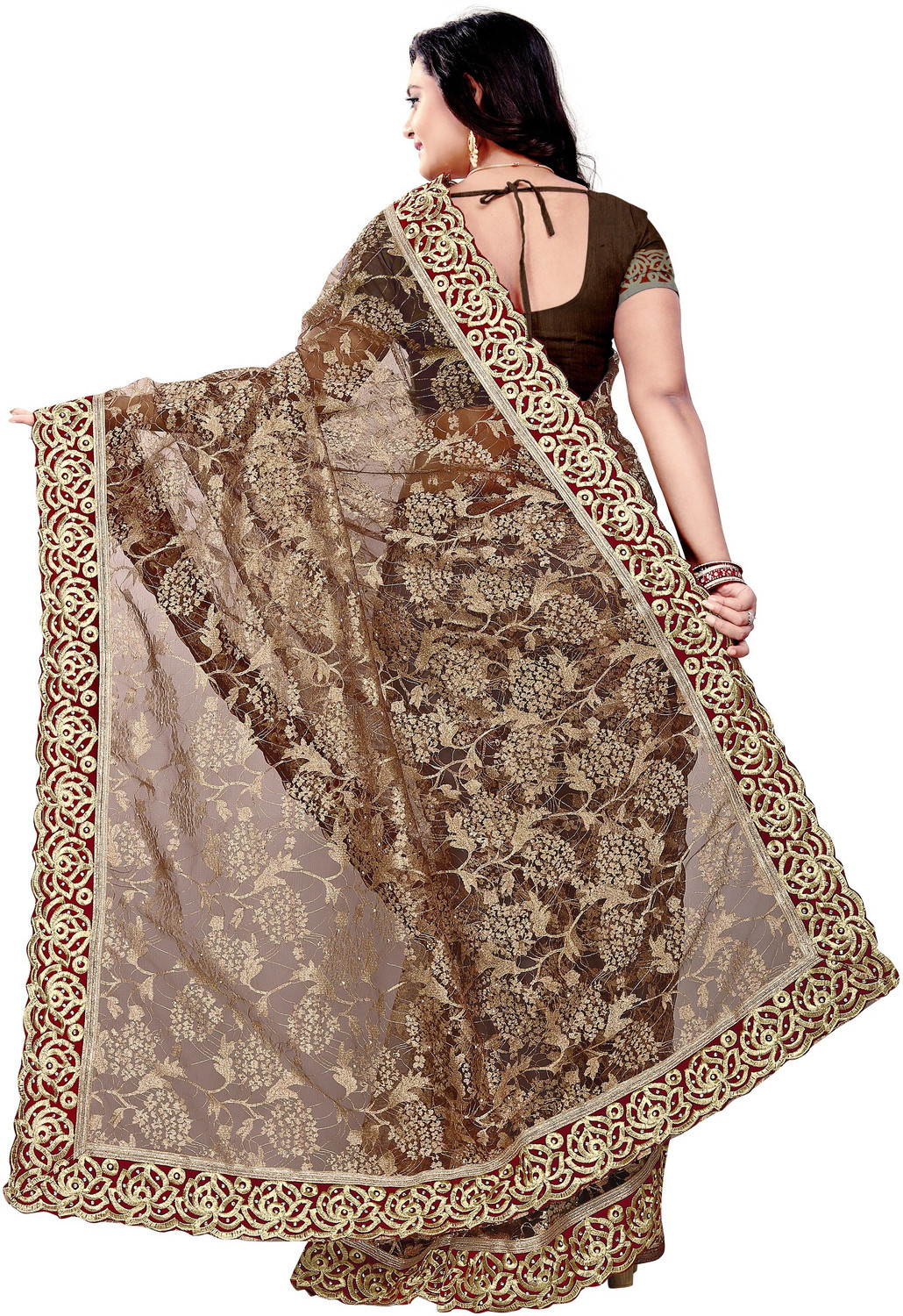 Image of Aruna Sarees Embellished Bollywood Net Saree