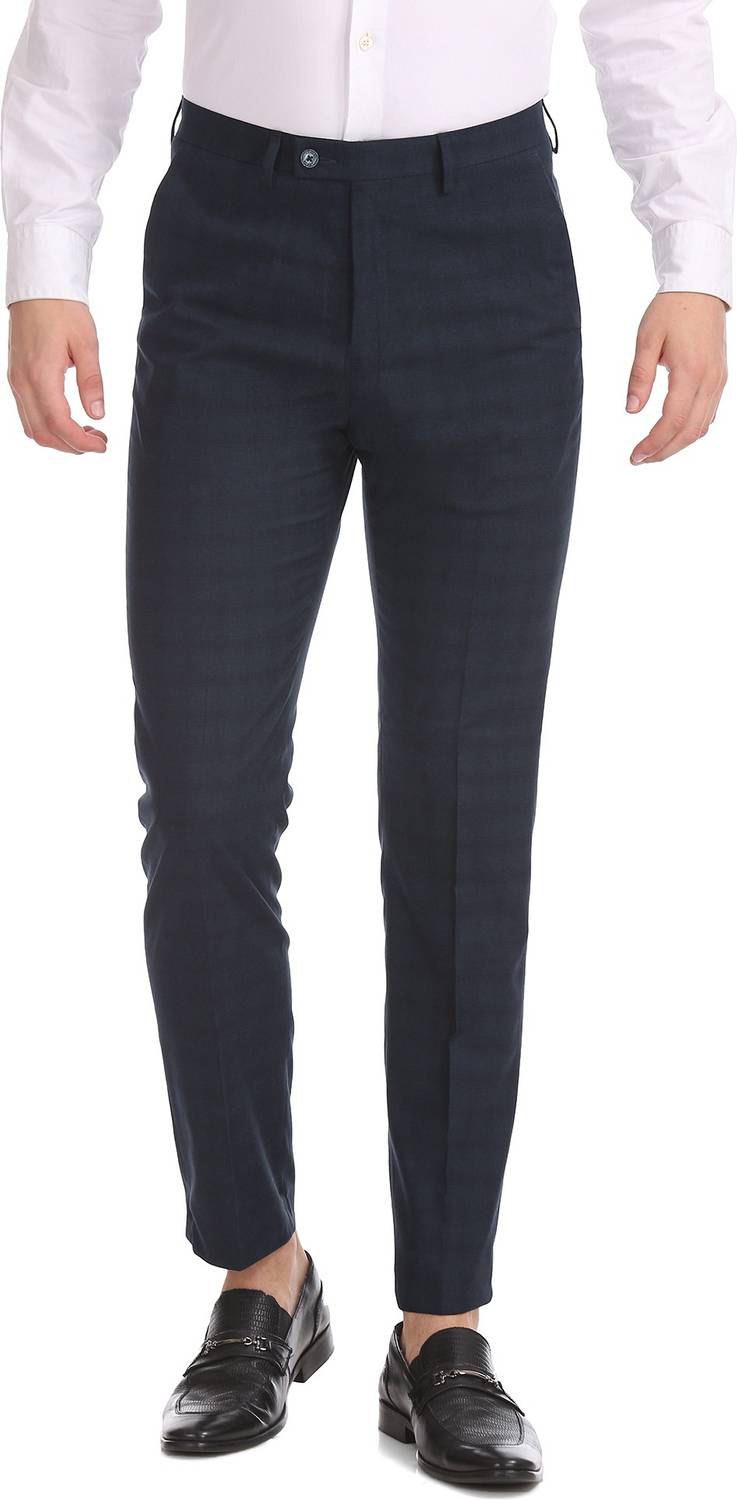Arrow Newyork Tapered Men Blue Trousers