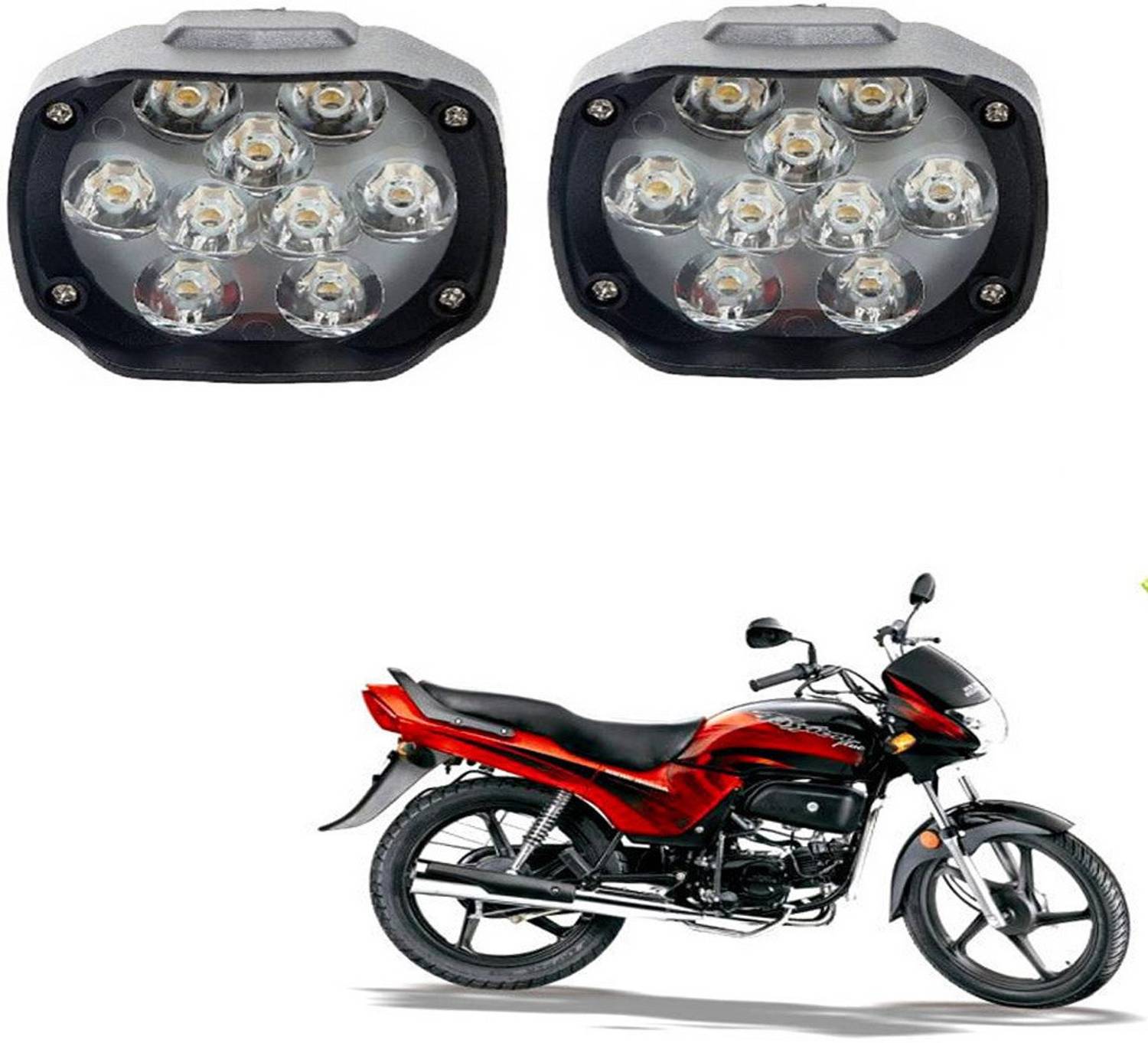BRPEARl 9 LED Transformer Bumble Bee Style Bike Fog Light Lamp For Psion Po R Headlight Motorbike LED for Hero (12 V, 15 W)