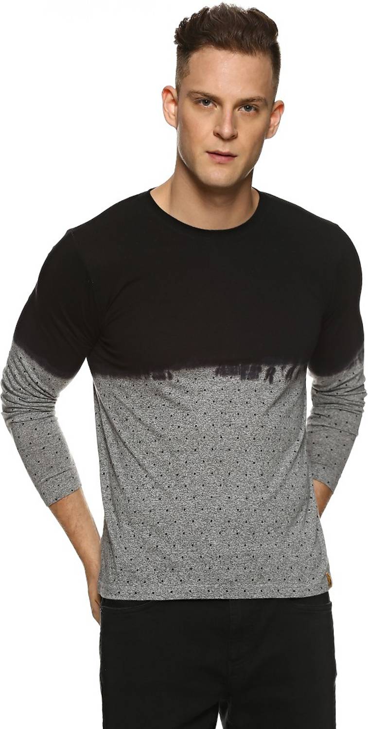 CAHOOT Colorblock Men Round Neck Black T-Shirt