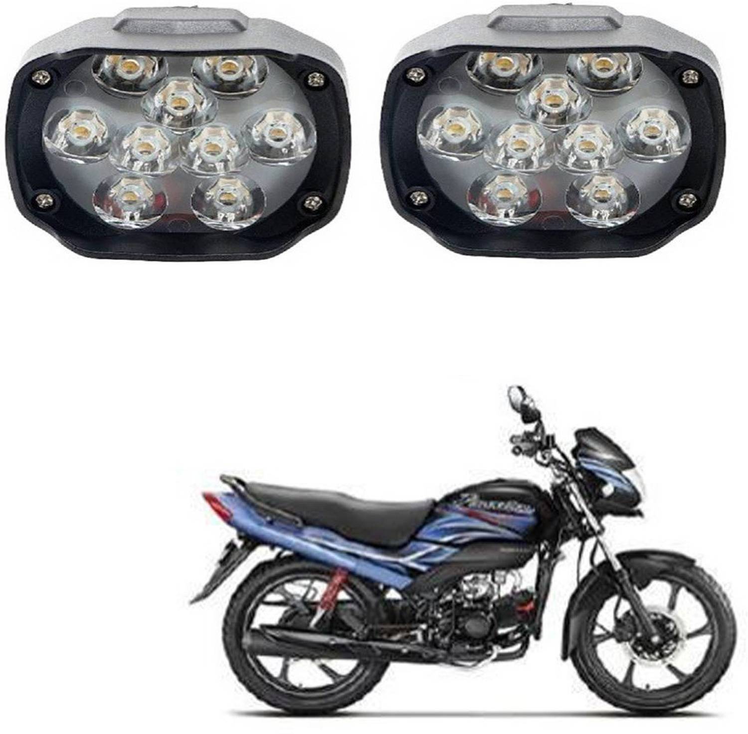 BRPEARl 9 LED Transformer Bumble Bee Style Bike Fog Light Lamp For Psion Po Headlight Motorbike LED for Hero (12 V, 15 W)
