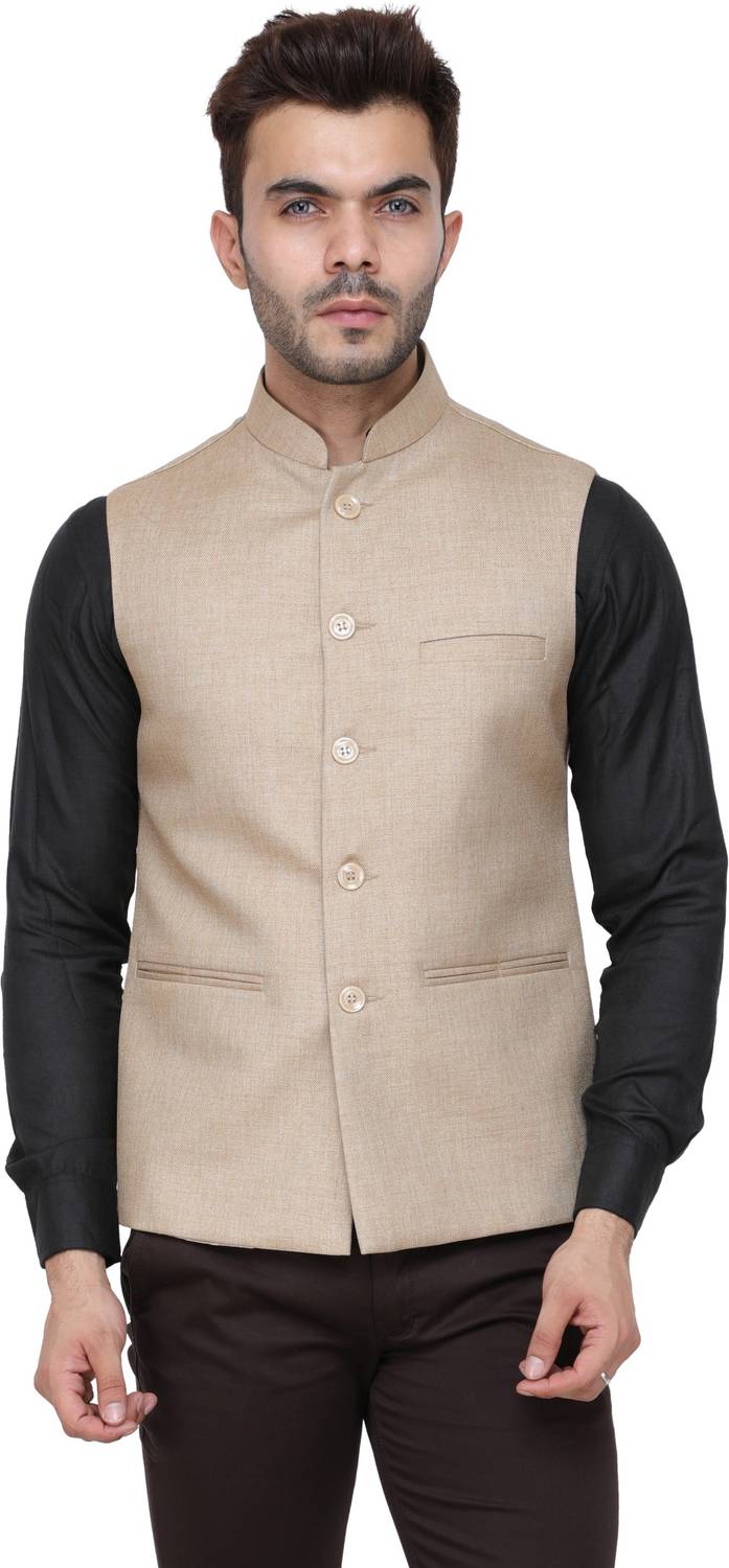 Badoliyasons Men Solid Nehru Jacket