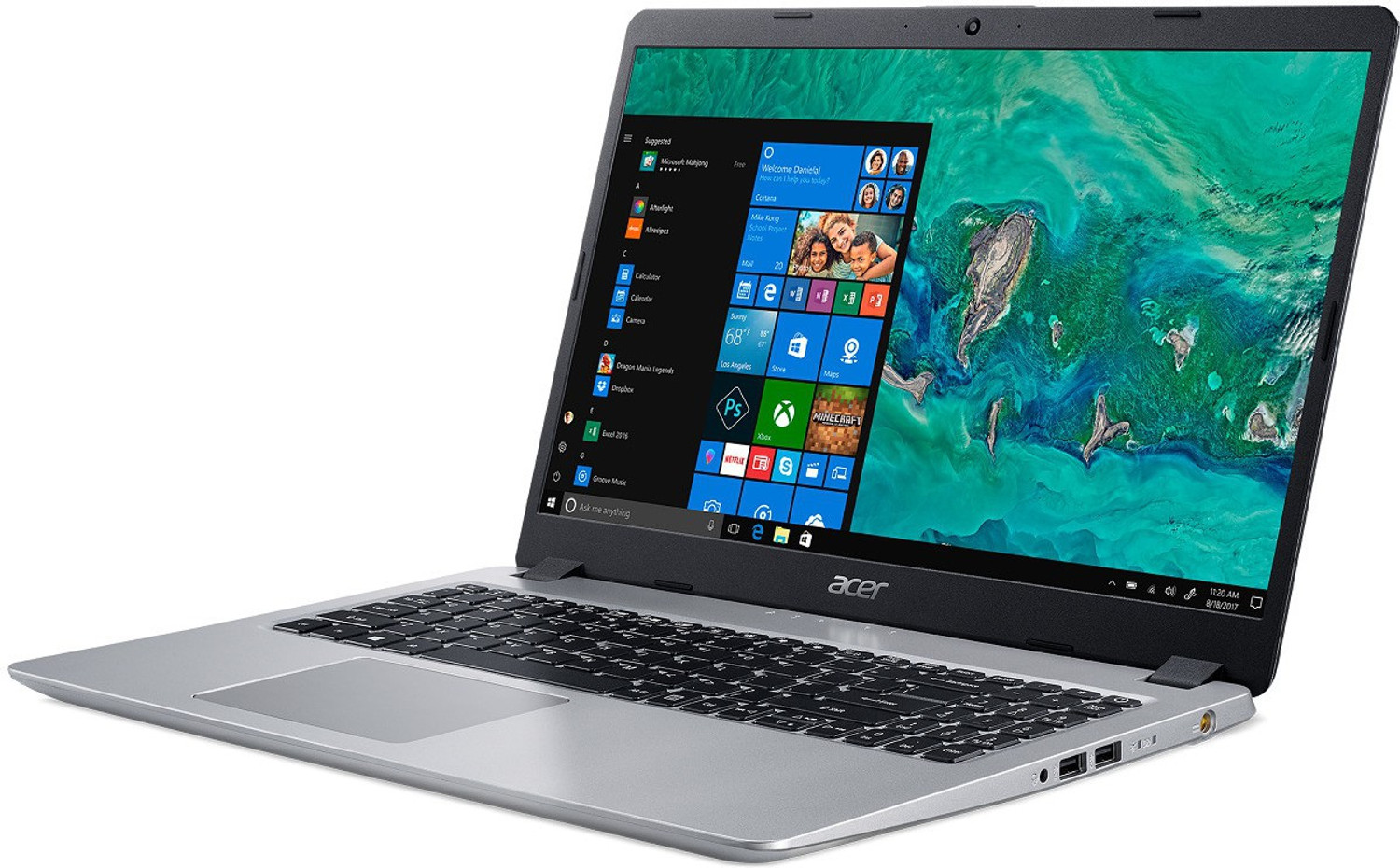 Image of Acer Aspire 5 Intel Core i5 8th Gen 8265U - (8 GB + 16 GB Optane /1 TB HDD /Windows 10 Home) a515-52-555f Thin and Light Laptop