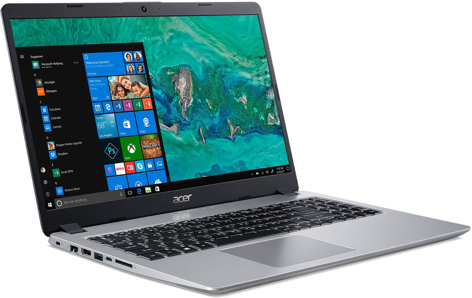 Image of Acer Aspire 5 Intel Core i5 8th Gen 8265U - (8 GB + 16 GB Optane /1 TB HDD /Windows 10 Home) a515-52-555f Thin and Light Laptop