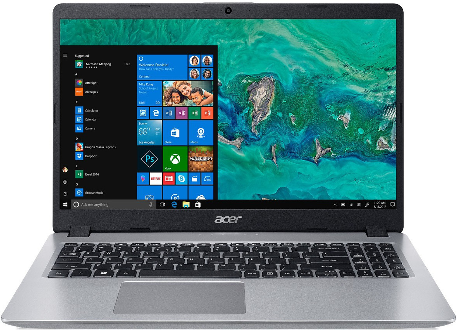 Image of Acer Aspire 5 Intel Core i5 8th Gen 8265U - (8 GB + 16 GB Optane /1 TB HDD /Windows 10 Home) a515-52-555f Thin and Light Laptop