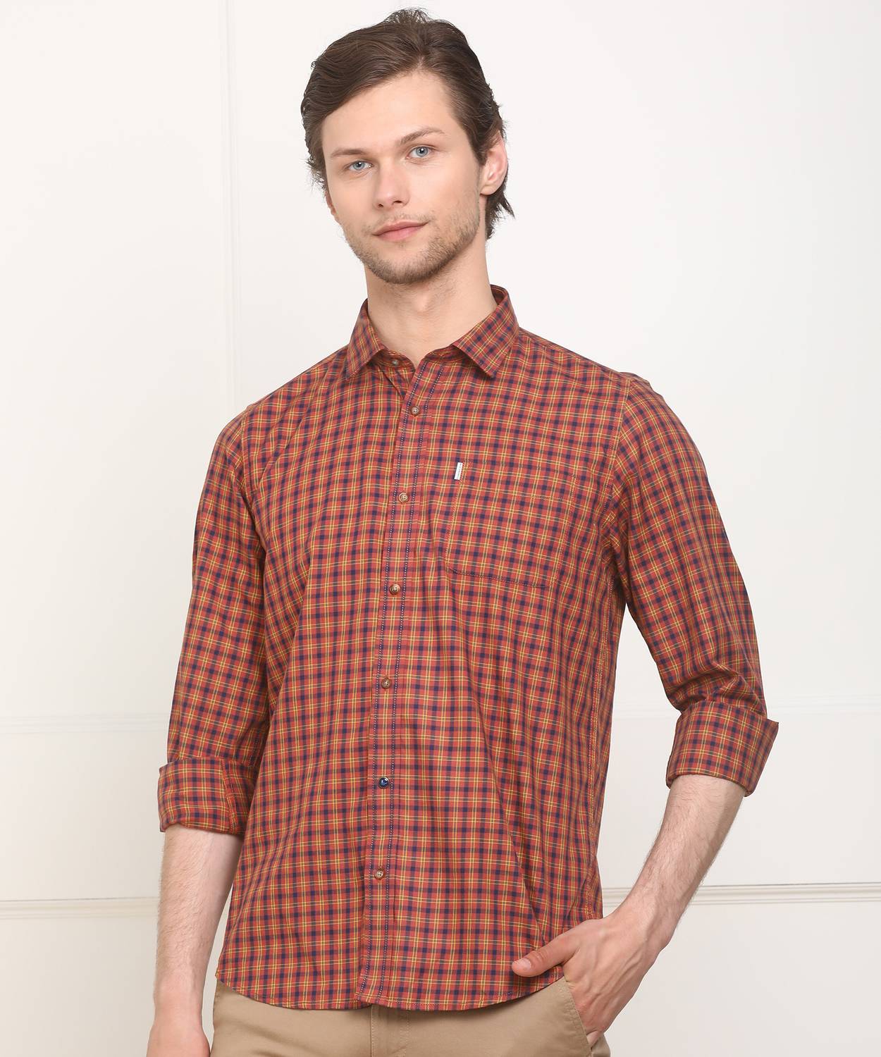 Blackberrys Men Checkered Casual Multicolor Shirt