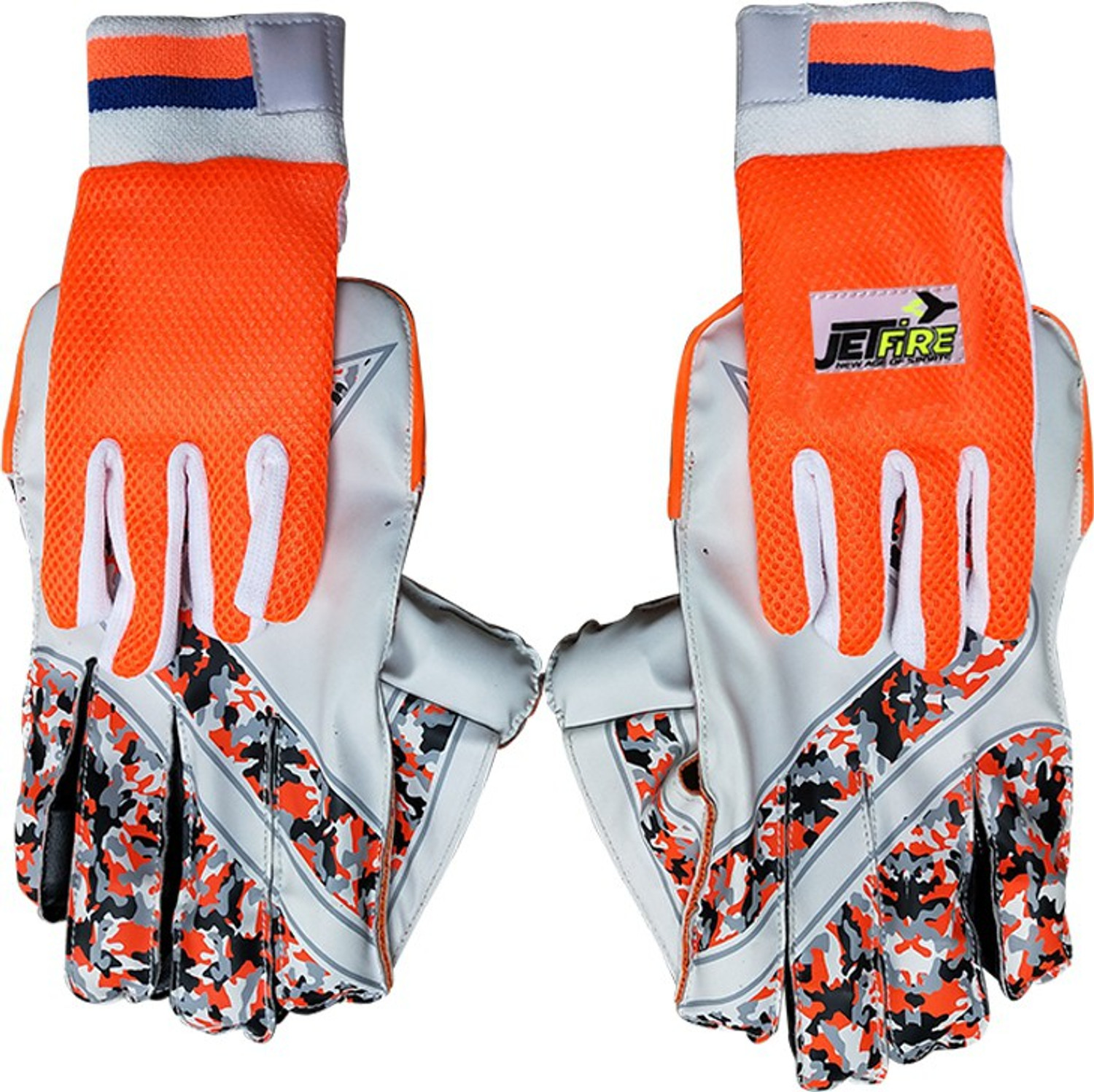 Image of JetFire Practice Wicket Keeping Gloves Combo With Inner Gloves (Men, Orange) Wicket Keeping Gloves