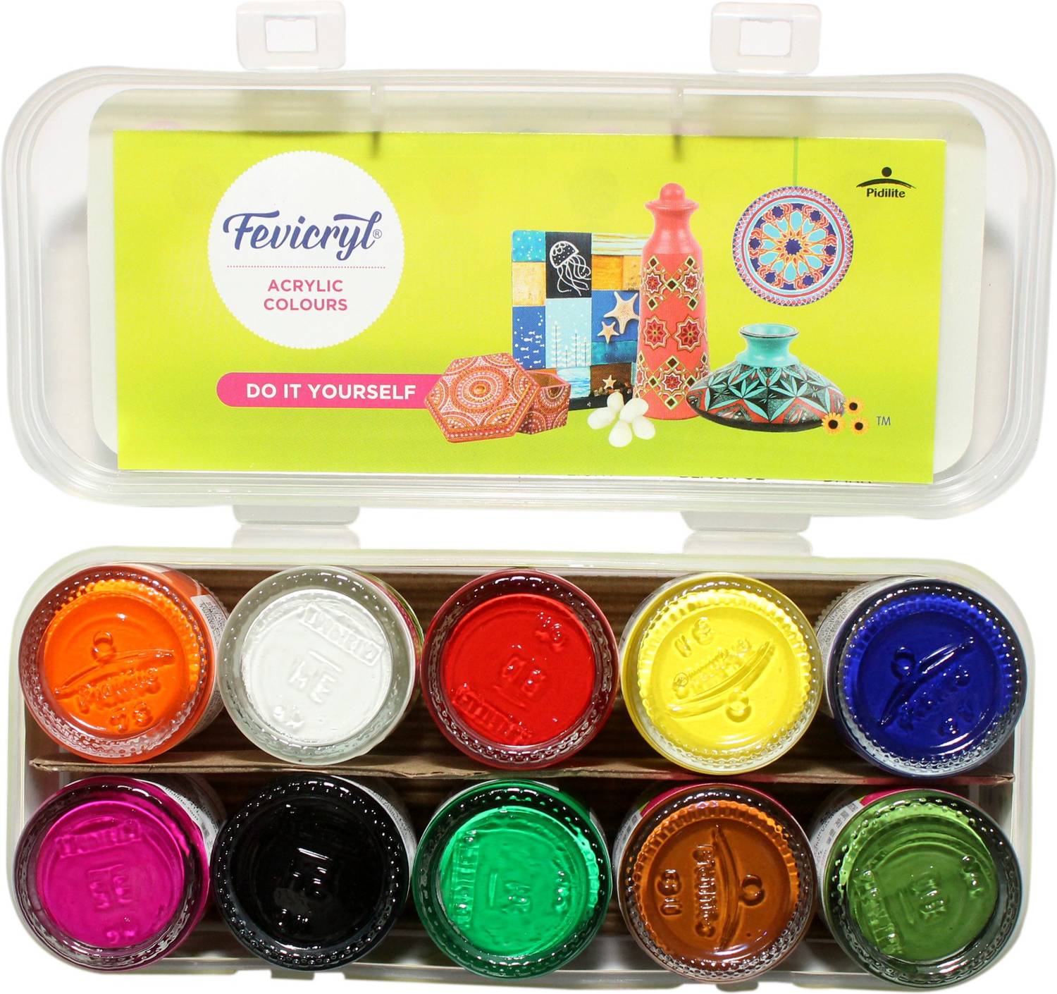 Fevicryl Acrylic Colours Blue Pack of 10 - Image 1