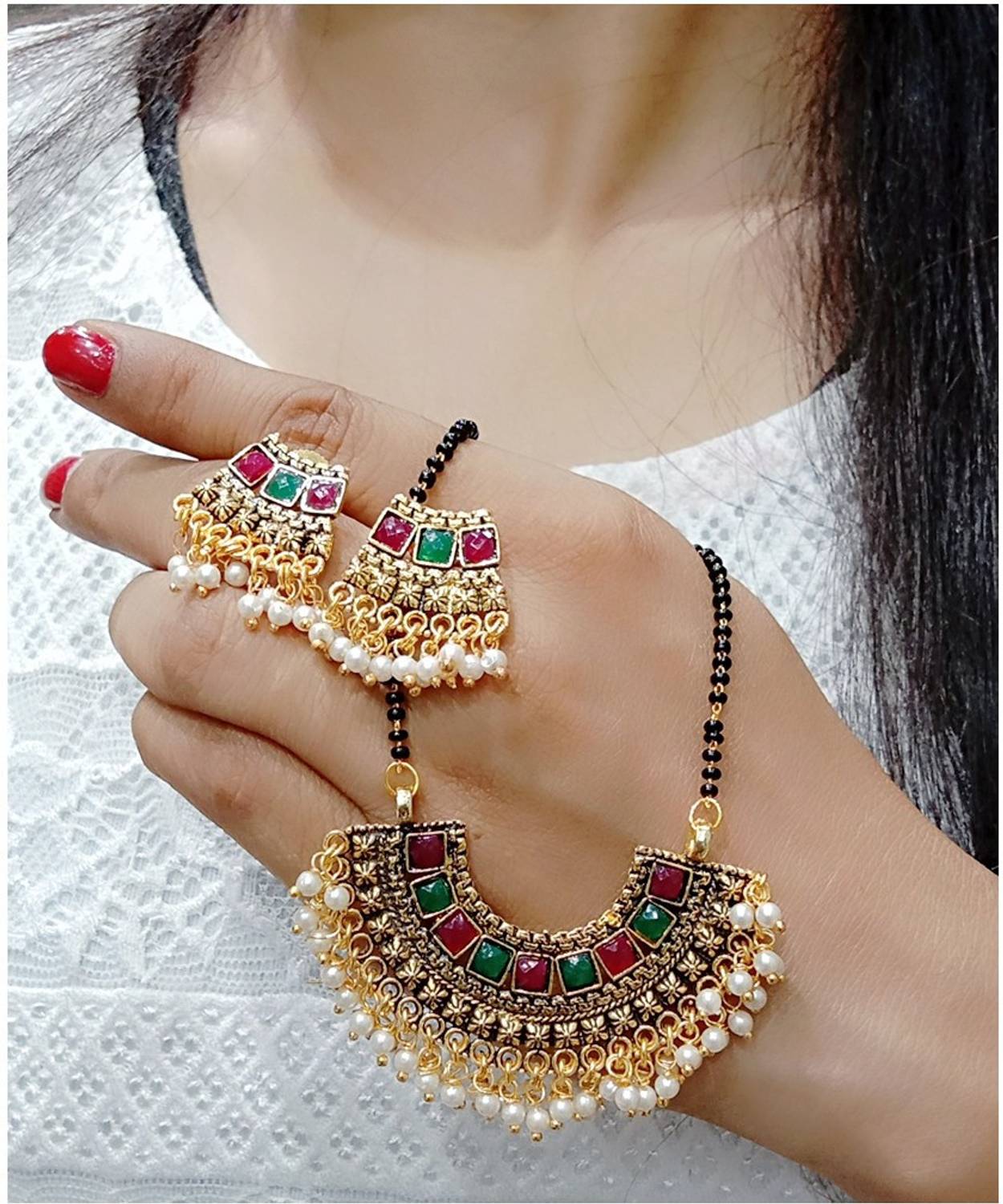 Bhagya Lakshmi Alloy Multicolor Jewellery Set